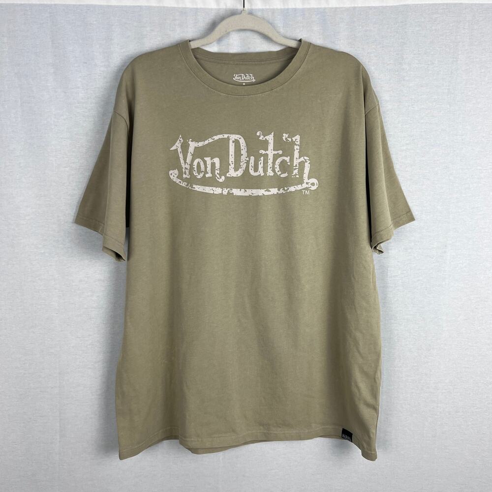 Von Dutch T-Shirt Mens Medium Oversized Baggy Logo Graphic Tee Y2K Streetwear